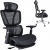 Fotel ergonomiczny, z podnóżkiem, RENO, czarny