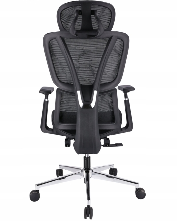 Fotel ergonomiczny, z podnóżkiem, RENO, czarny