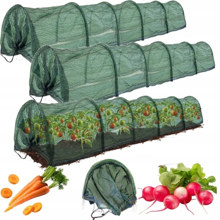 Tunel ogrodowy, szklarnia ogrodowa, 3 sztuki, 300x30x45 cm, zielony