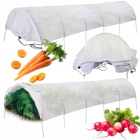 Tunel ogrodowy, zestaw 3 sztuk, szklarnia do ogrodu, biała, 300x30x45 cm