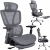  Fotel ergonomiczny, z podnóżkiem, RENO, szary