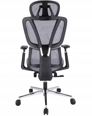  Fotel ergonomiczny, z podnóżkiem, RENO, szary