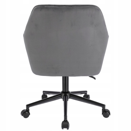 Wygodny fotel obrotowy, welur, Milano, szary na czarnej stopie