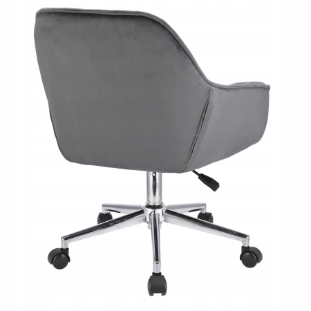Fotel biurowy, welur, obrotowe krzesło, Largo, szare