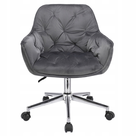 Fotel biurowy, welur, obrotowe krzesło, Largo, szare