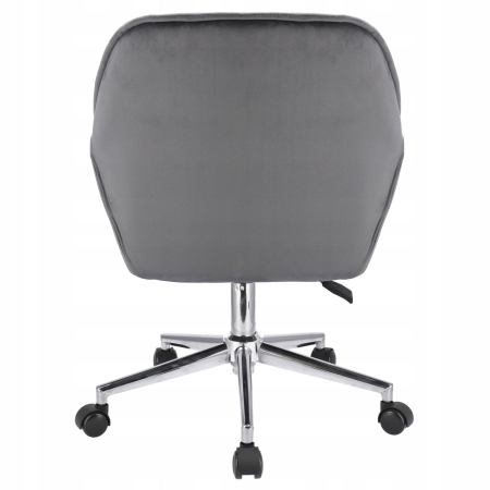 Fotel biurowy, welur, obrotowe krzesło, Largo, szare
