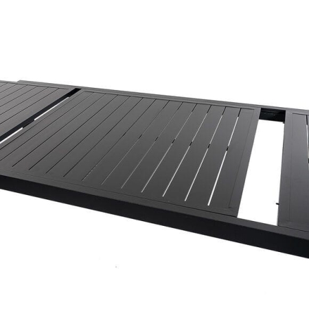 Stół ogrodowy, składany, duży, czarny, 160-240x90x75 cm