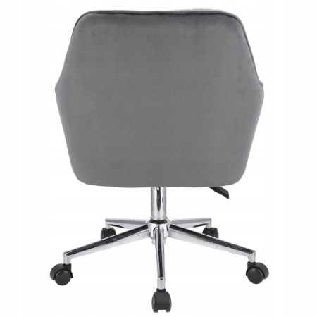 Fotel obrotowy, krzesło konferencyjne, welur, szary na srebrnej stopie