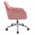 Wygodny fotel obrotowy, welur, Milano, różowy na srebrnej stopie