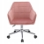 Wygodny fotel obrotowy, welur, Milano, różowy na srebrnej stopie
