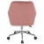 Wygodny fotel obrotowy, welur, Milano, różowy na srebrnej stopie