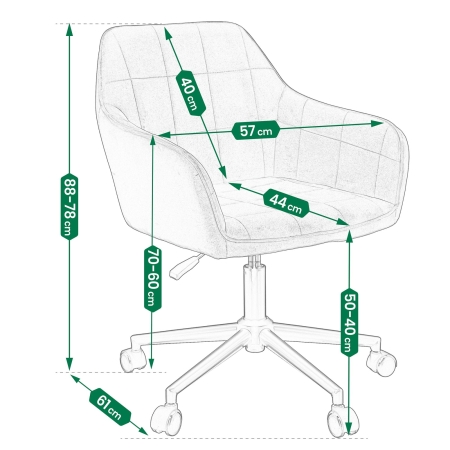 Wygodny fotel obrotowy, welur, Milano, beżowy na srebrnej stopie