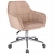 Wygodny fotel obrotowy, welur, Milano, beżowy na srebrnej stopie