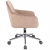 Wygodny fotel obrotowy, welur, Milano, beżowy na srebrnej stopie