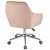 Wygodny fotel obrotowy, welur, Milano, beżowy na srebrnej stopie