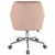 Wygodny fotel obrotowy, welur, Milano, beżowy na srebrnej stopie