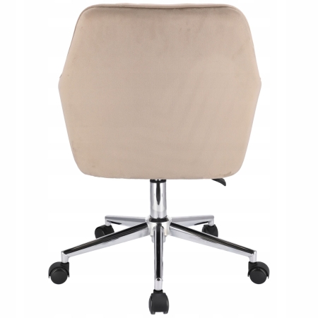 Fotel obrotowy, krzesło konferencyjne, Napoli, beżowe na srebrnej stopie