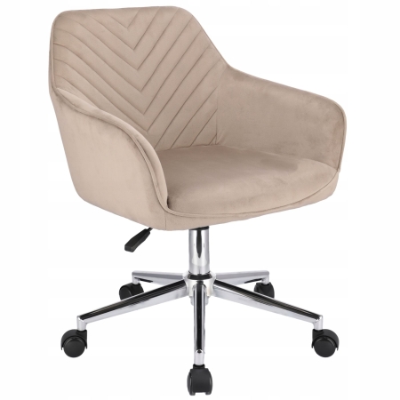 Fotel obrotowy, krzesło konferencyjne, Napoli, beżowe na srebrnej stopie