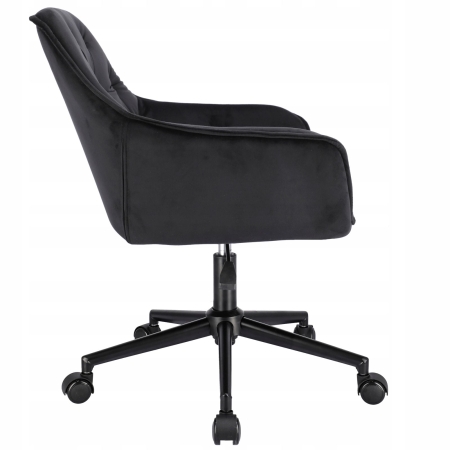 Fotel biurowy, welur, obrotowe krzesło, Largo, czarne