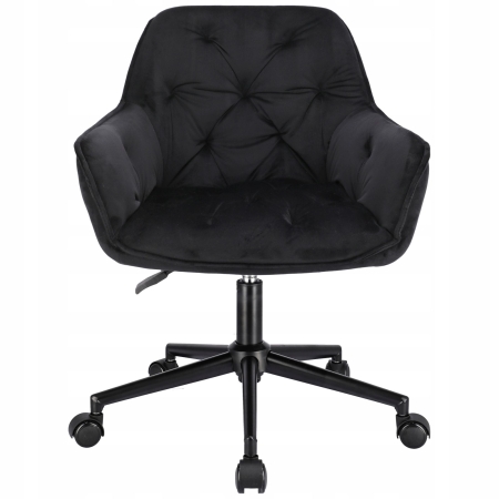 Fotel biurowy, welur, obrotowe krzesło, Largo, czarne