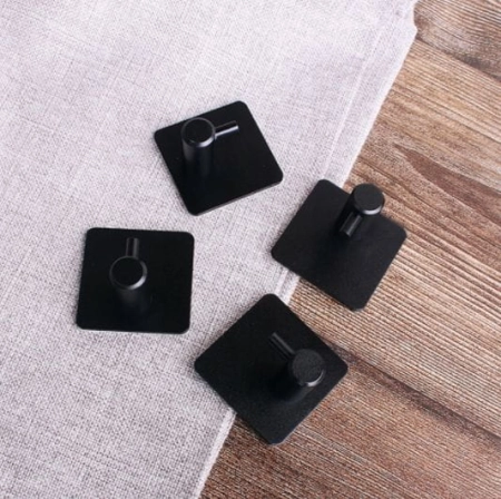 Haczyki łazienkowe, 4 sztuki, uchwyt ścienny na ręczniki, czarne