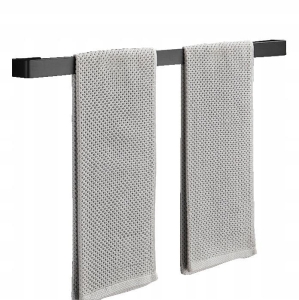 Wieszak łazienkowy, uchwyt ścienny na ręczniki, loft, czarny, 40 cm