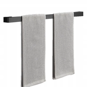 Wieszak łazienkowy, uchwyt ścienny na ręczniki, loft, czarny, 50 cm