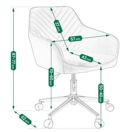 Fotel obrotowy, krzesło konferencyjne, welur, czarne na czarnej stopie