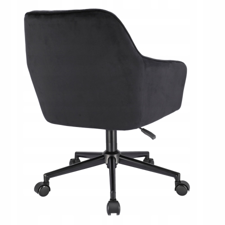 Fotel obrotowy, krzesło konferencyjne, welur, czarne na czarnej stopie