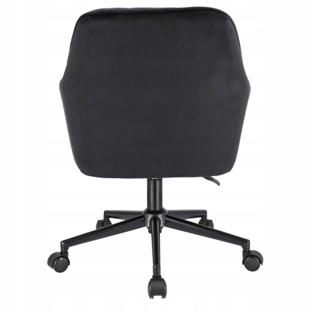 Fotel obrotowy, krzesło konferencyjne, welur, czarne na czarnej stopie