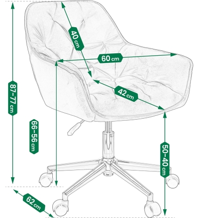 Fotel biurowy, welur, obrotowe krzesło, Largo, beżowy