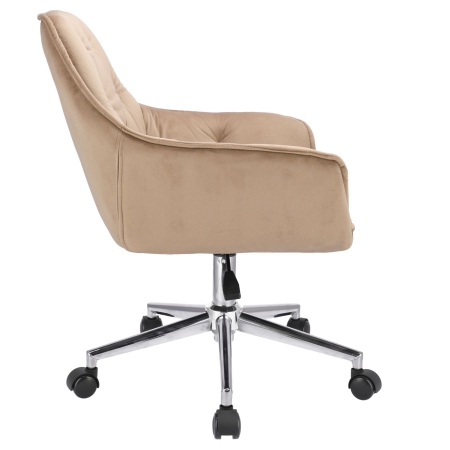 Fotel biurowy, welur, obrotowe krzesło, Largo, beżowy