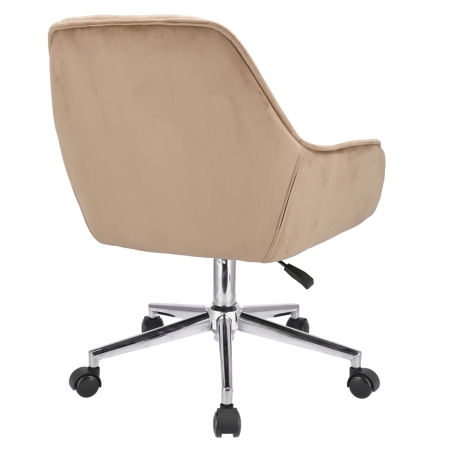 Fotel biurowy, welur, obrotowe krzesło, Largo, beżowy