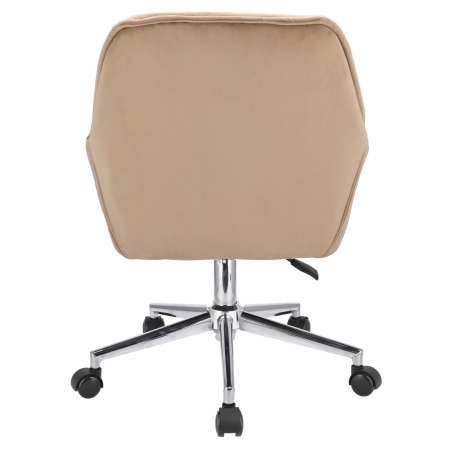 Fotel biurowy, welur, obrotowe krzesło, Largo, beżowy