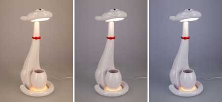 Lampka biurkowa dla dzieci, szkolna, led, kotek, 37 cm