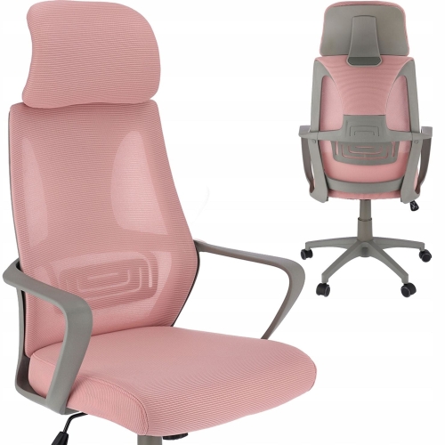 Przejdź do produktu Fotel ergonomiczny, biurowy, LINDO, różowy