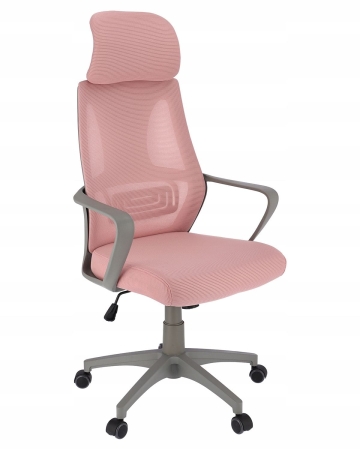 Fotel ergonomiczny, biurowy, LINDO, różowy
