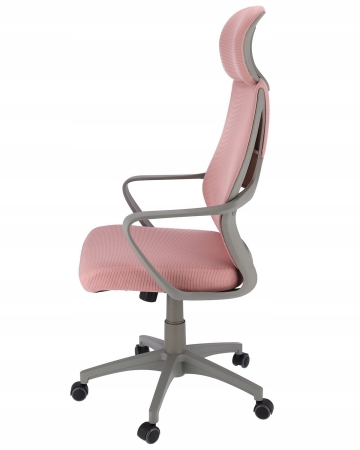 Fotel ergonomiczny, biurowy, LINDO, różowy