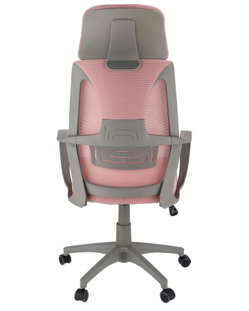 Fotel ergonomiczny, biurowy, LINDO, różowy