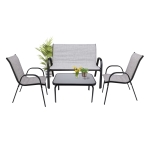 Zestaw mebli ogrodowych, BONDI, stolik, krzesła, sofa, szare