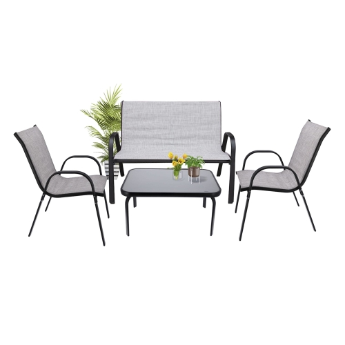 Przejdź do produktu Zestaw mebli ogrodowych, BONDI, stolik, krzesła, sofa, szare