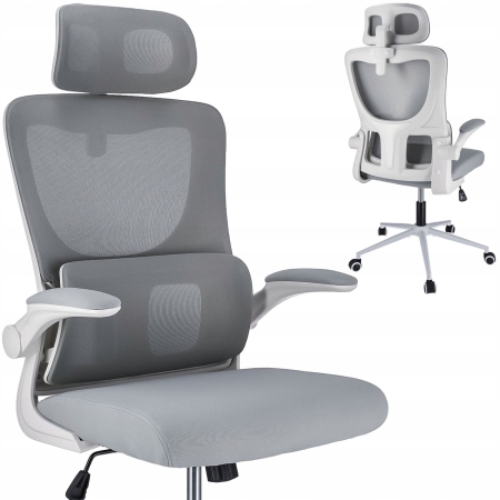 Fotel ergonomiczny, regulowany, MIDO, szary