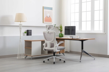 Fotel ergonomiczny, regulowany, MIDO, szary