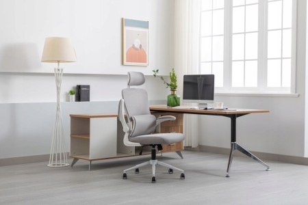 Fotel ergonomiczny, regulowany, MIDO, szary
