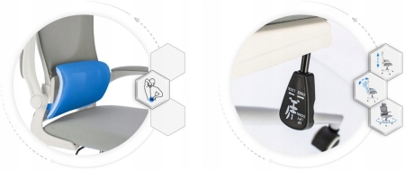 Fotel ergonomiczny, regulowany, MIDO, szary