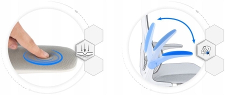 Fotel ergonomiczny, regulowany, MIDO, szary