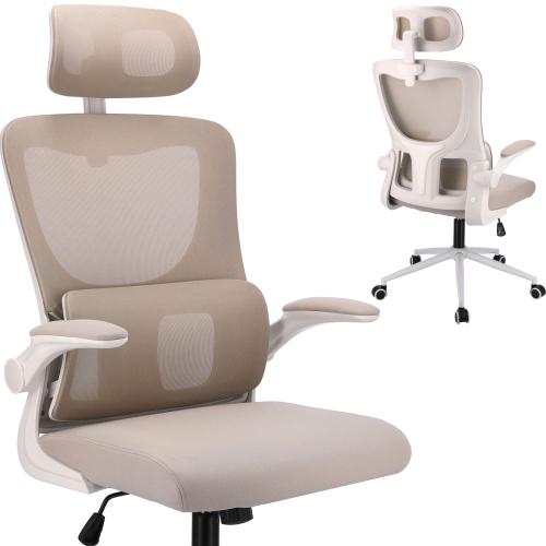 Przejdź do produktu Fotel ergonomiczny, regulowany, MIDO, beżowy