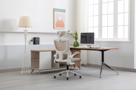 Fotel ergonomiczny, regulowany, MIDO, beżowy