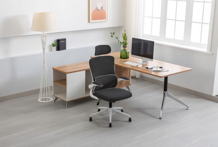 Fotel ergonomiczny, regulowany, MIDO, czarny