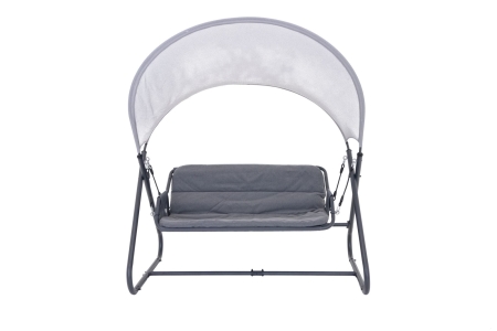 Huśtawka ogrodowa, ZUMI, ławka, bujana, z daszkiem, 3-osobowa, szara